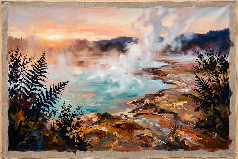 Geothermal Dawn, Rotorua by Aroha Whitiora